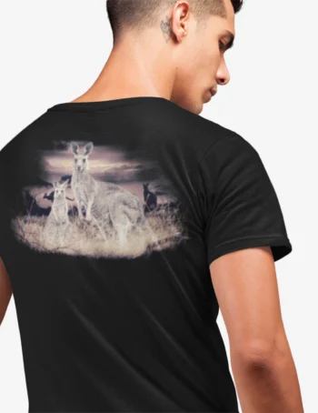 Aussie Kangaroo & Sunset Mens T-Shirt