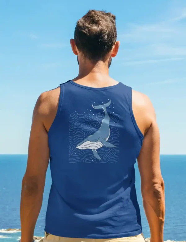 Whale Art Mens Singlet - Image 3