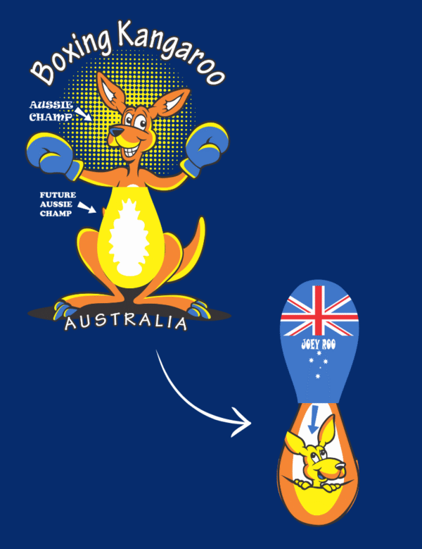 Boxing Kangaroo Kids Flappy T-Shirt - Image 3