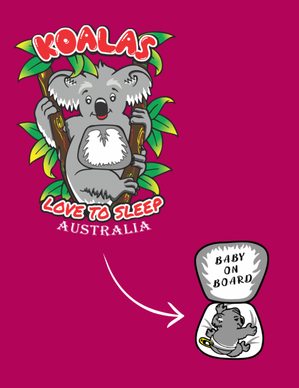 Koalas Sleep Kids Flappy T-Shirt - Image 3