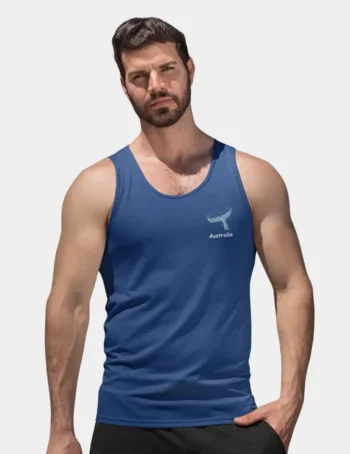 Whale Art Mens Singlet