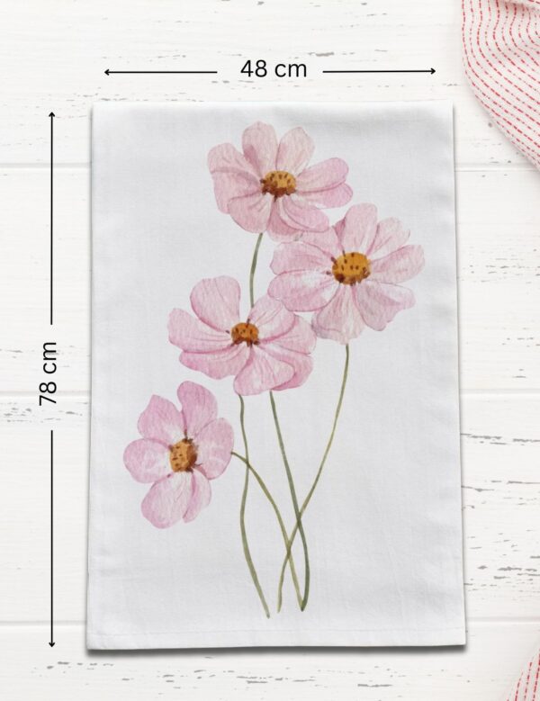 Flower Pattern Cotton Tea Towel - Image 2