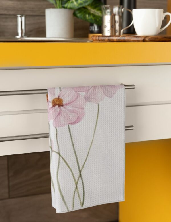 Flower Pattern Cotton Tea Towel - Image 3