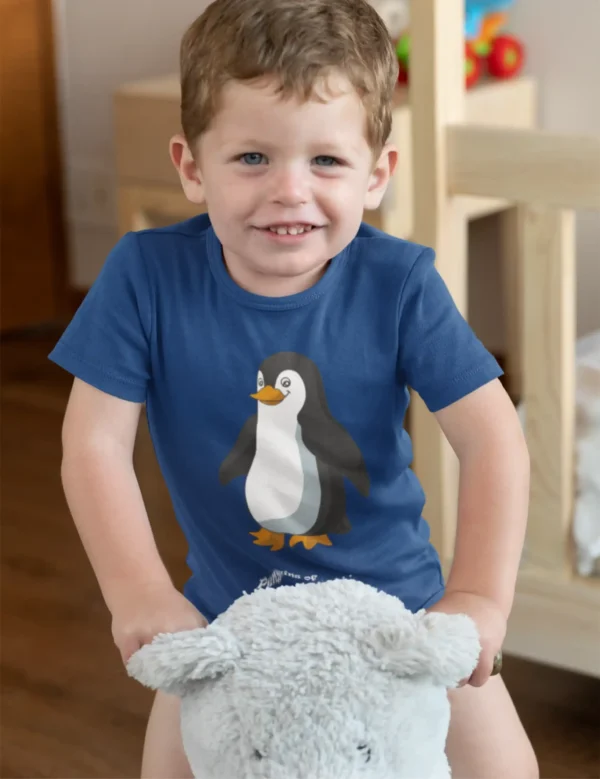 Wrap Around Penguin Kids T-Shirt - Image 2